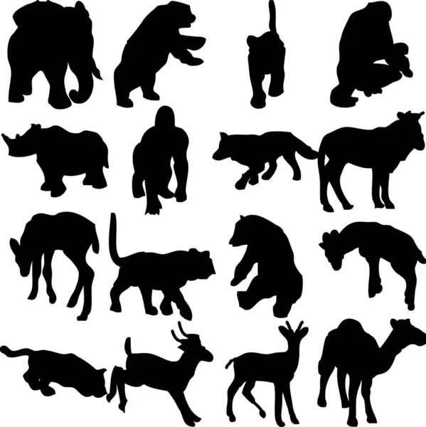 Reihe Von Silhouetten Von Hunden — Stockvektor