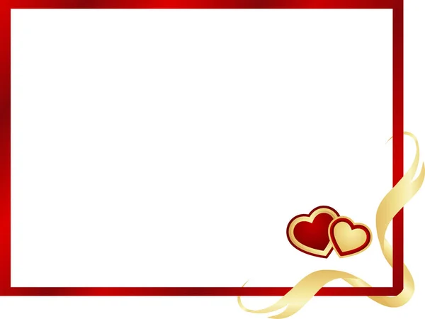 Валентинка Красной Рамкой Сердцами — стоковый вектор