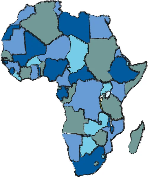 アフリカの地図 ベクトル シンプルなデザイン — ストックベクタ