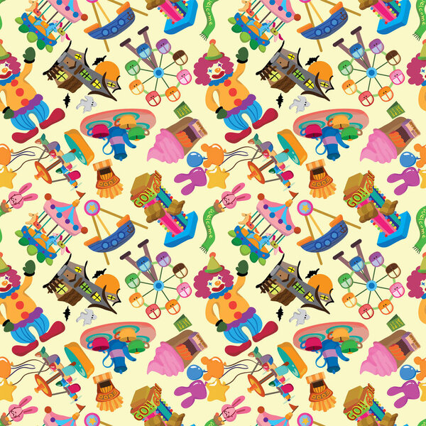Бесшовный векторный рисунок с милыми мультяшными монстрами
