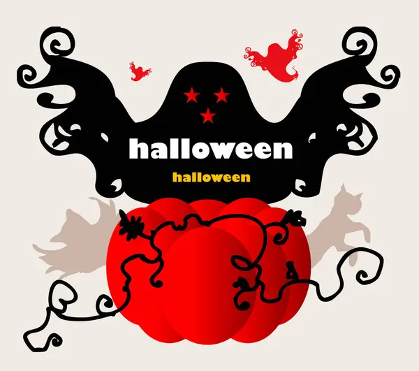 Halloween Fundo Com Abóbora Morcego Ilustração Vetorial — Vetor de Stock