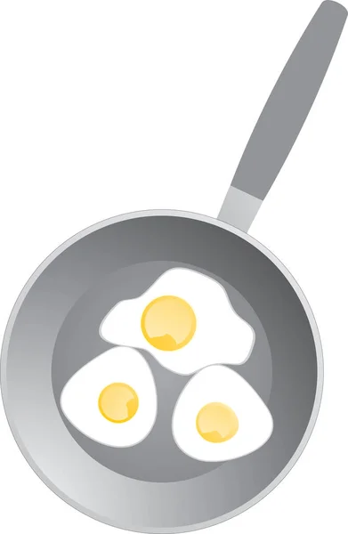 Huevos Fritos Pan Sobre Fondo Blanco — Archivo Imágenes Vectoriales