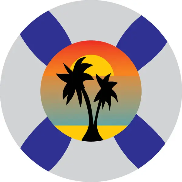 Palm Trees Island Icon — Stock Vector