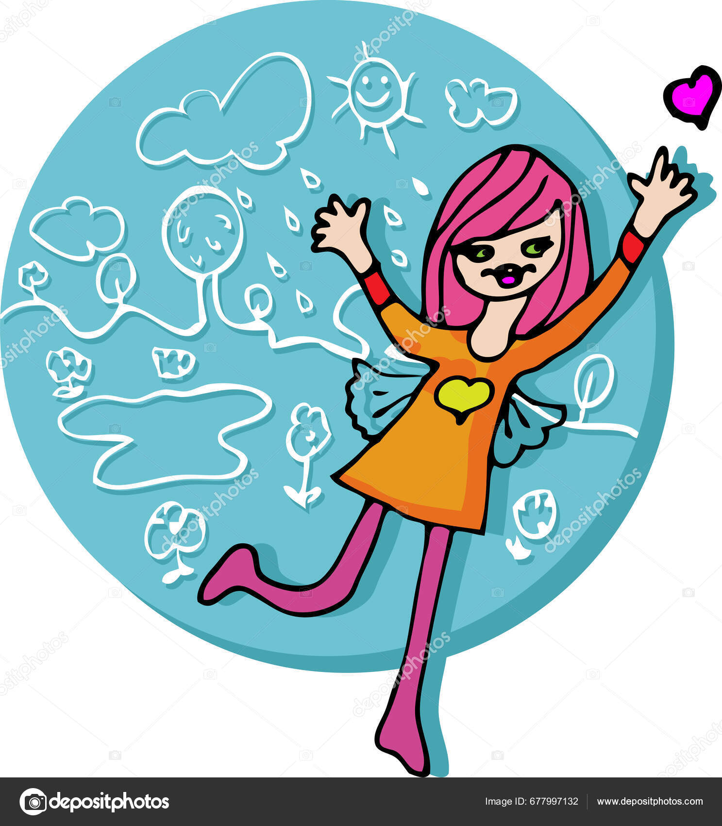 Girl Cartoon Character Bubble Stock Vector by ©DesignPicsInc 677997132