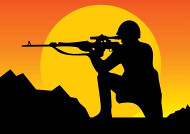 Çöldeki askerle illüstrasyon