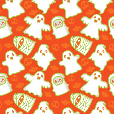 Sevimli Hayaletler ile seamless modeli Cadılar Bayramı