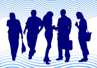 Bir grup insanın vektör çizimi