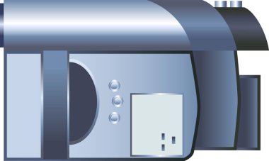 Mavi ve beyaz metal bir kapının vektör çizimi