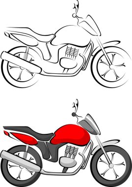 Beyaz arkaplanda motosiklet vektörü illüstrasyonu