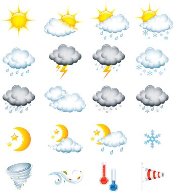 hava simgeleri vektör illüstrasyonu