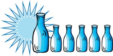 Bir şişe şampanyanın vektör çizimi