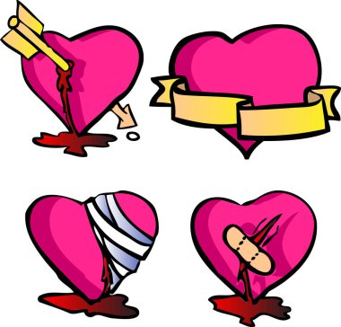 Sevgililer günü için bir sürü kırık kalp.