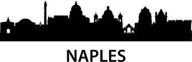 Napoli İtalya 'nın beyaz arka planlı silüeti