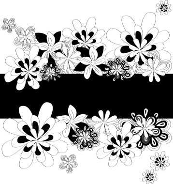 Çiçek arkaplan, kart vektör illüstrasyonu   