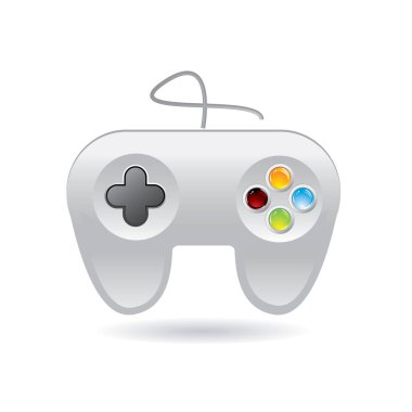 Beyaz arka plan üzerinde oyun kumandası