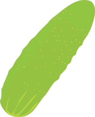 Yeşil salatalık ikonu. Düz renk tasarımı. vektör illüstrasyonu.