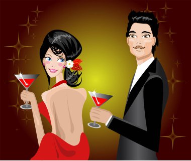 Kokteyle aşık çift