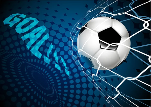Μπάλα Ποδοσφαίρου Στο Παρασκήνιο Γκολ Διάνυσμα — Διανυσματικό Αρχείο