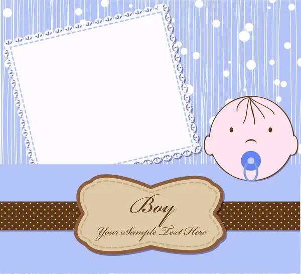 Baby Boy Shower Card Vector Illustration — Stock Vector