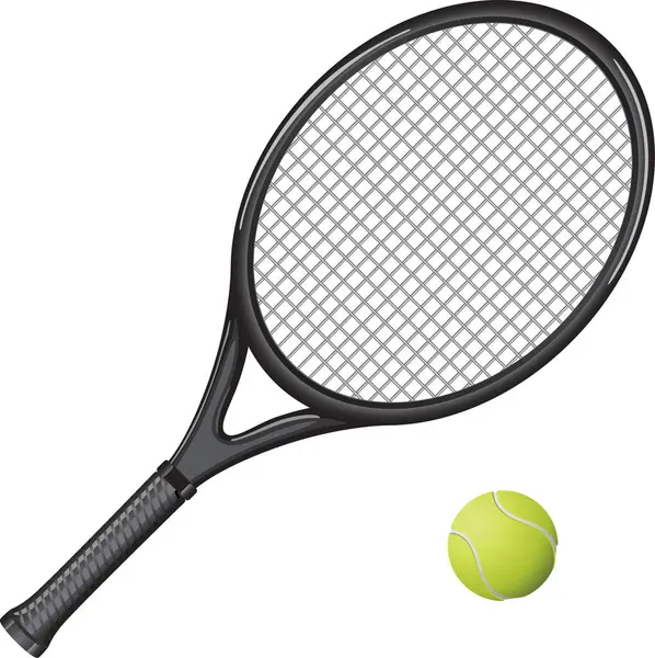 Teniszlabda Elszigetelt Fehér Háttér Vektor Illusztráció — Stock Vector