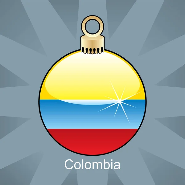 Kerstbal Met Colombia Vlag — Stockvector