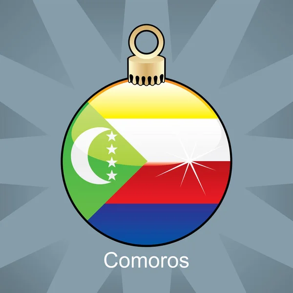 Bayrak Komoroların Ülkesiyle Bir Noel Balosunun Resmi — Stok Vektör