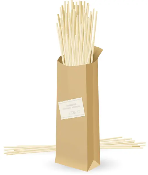 Paper Shopping Bag Wooden Sticks — Stock Vector