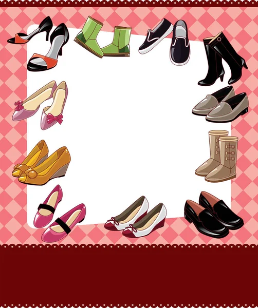 Fond Vectoriel Avec Chaussures Chaussures — Image vectorielle