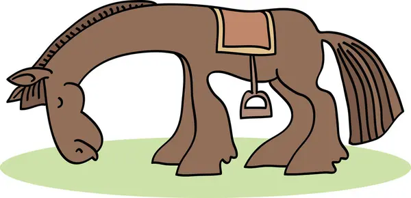 Cavallo Marrone Immagine Cartone Animato — Vettoriale Stock