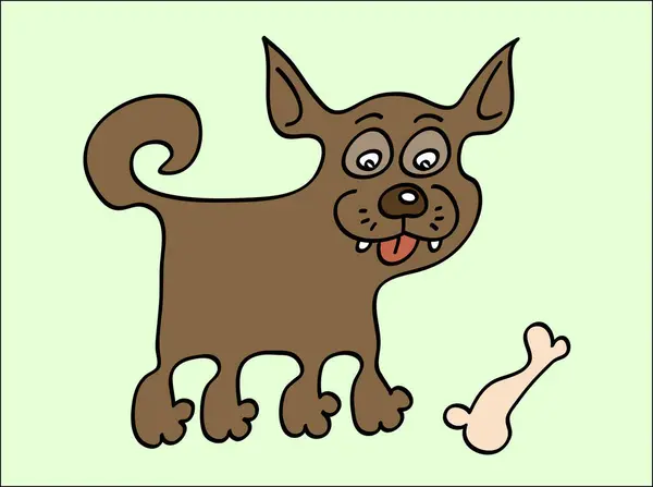 Мультфильм Каракули Счастливая Собака — стоковый вектор