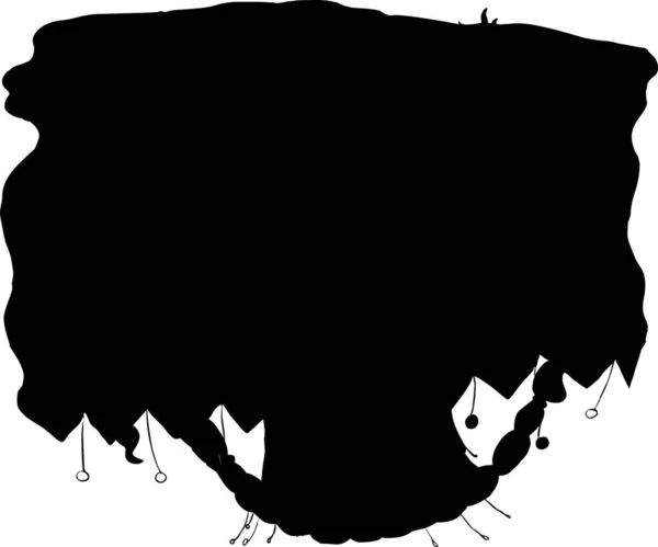 Een Vector Zwart Silhouet Van Een Cartoon Hond — Stockvector