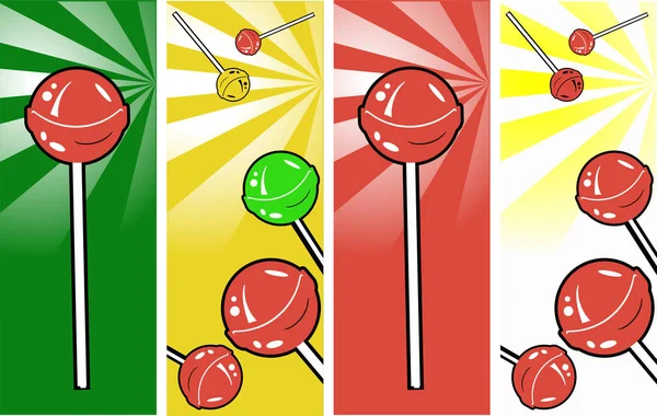 Lollipop Conjunto Ícones Vetor Ilustração — Vetor de Stock