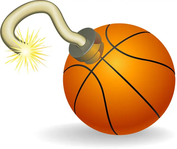 Ateşli Basketbol Topu Bombası — Stok Vektör