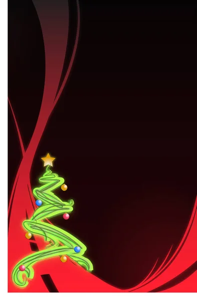 Vektor Weihnachtsgrußkarte Mit Baum — Stockvektor
