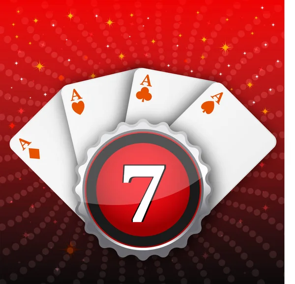 Poker Karta Žetony Kasina — Stockový vektor