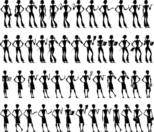 Silhuett Dansande Människor — Stock vektor