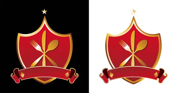 Coroa Dourada Ícone Escudo — Vetor de Stock