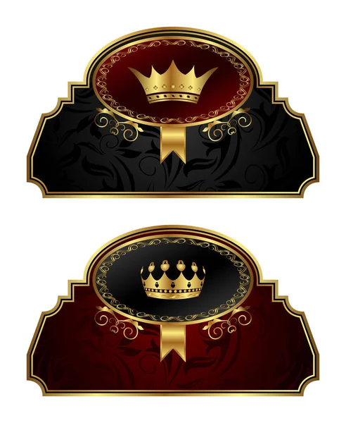 Königliches Gold Und Rote Krone — Stockvektor