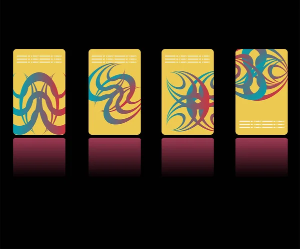 Jeu Trois Cartes Abstraites Différentes Couleurs — Image vectorielle