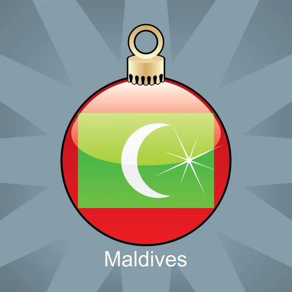 Navidad Bauble Con Bandera Maldivas — Archivo Imágenes Vectoriales