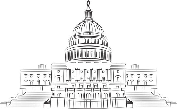 Вашингтон, округ Колумбия, здание в векторе
