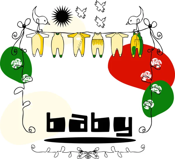 Vektor Baby Meddelande Kort — Stock vektor
