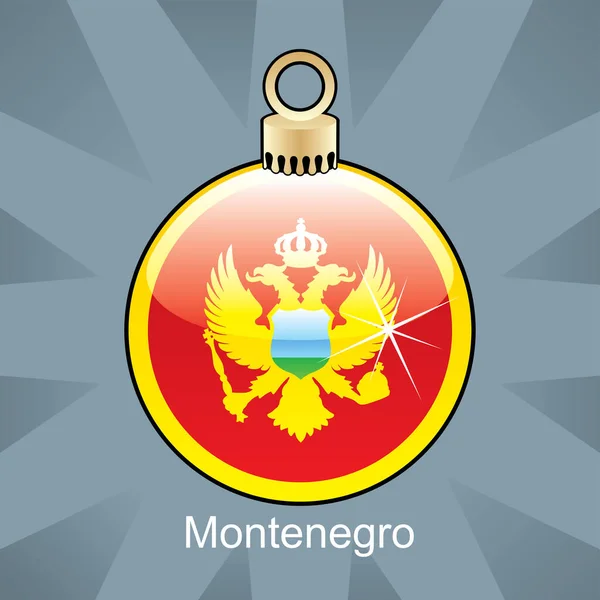 Bola Con Placa Mapa Montenegro Ilustración Vectorial — Archivo Imágenes Vectoriales