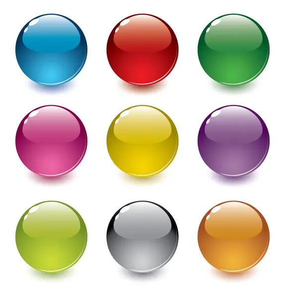 Set Shiny Buttons Vector Illustration — Stock Vector