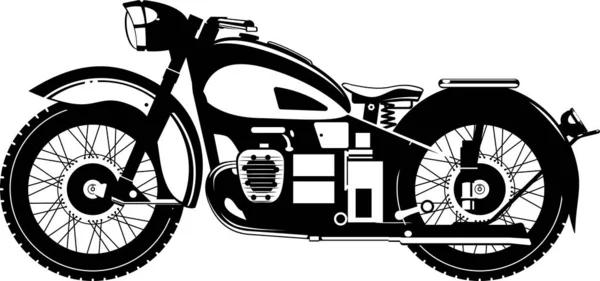 Silhouette Vectorielle Moto Sur Fond Blanc — Image vectorielle