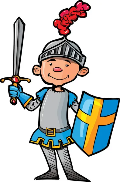 Een Cartoon Illustratie Van Een Viking Krijger Klaar Vechten — Stockvector