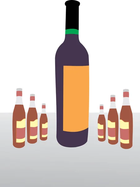 Butelki Alkoholu Postaci Butelki — Wektor stockowy