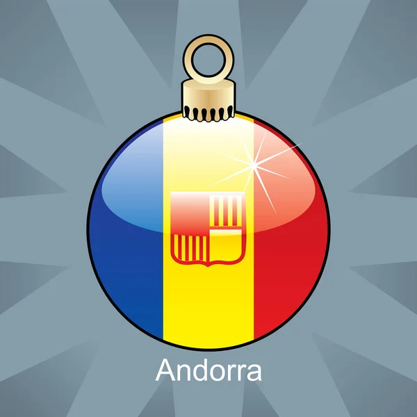 Andorra Boule Noël Décoration Noël — Image vectorielle