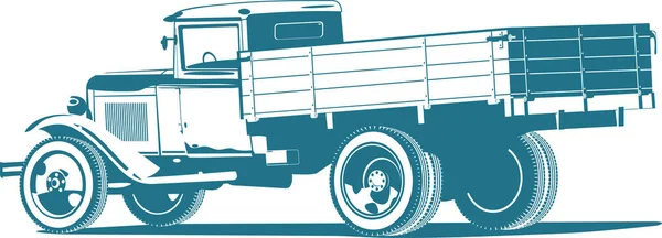Ilustración Retro Con Camión Sobre Fondo Blanco — Vector de stock