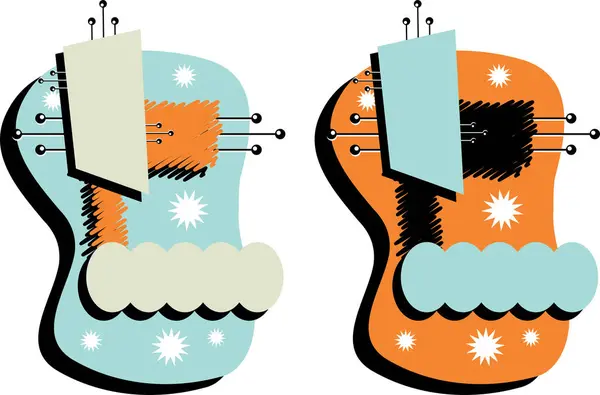 Vánoční Ponožky Rukavice Vektorové Ilustrace — Stockový vektor